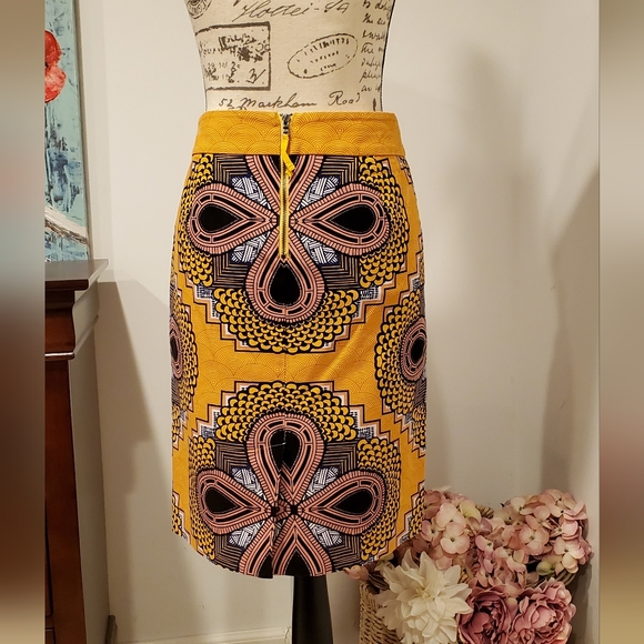 MAEVE BY ANTHROPOLOGIE WOMEN'S YELLOW/BLACK  SKIRT SIZE 8. - Picture 5 of 9